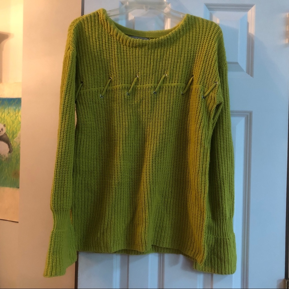 Womens lime green sweater.  NWOT.  NEVER WORN.